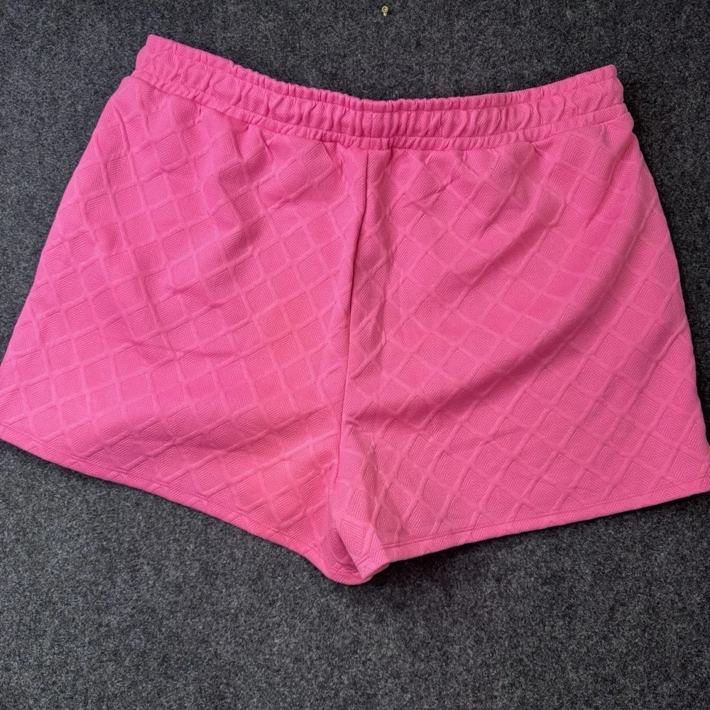 Mary Square XXL Pink Textured Matching Lounge Set Comfy Travel Athleisure